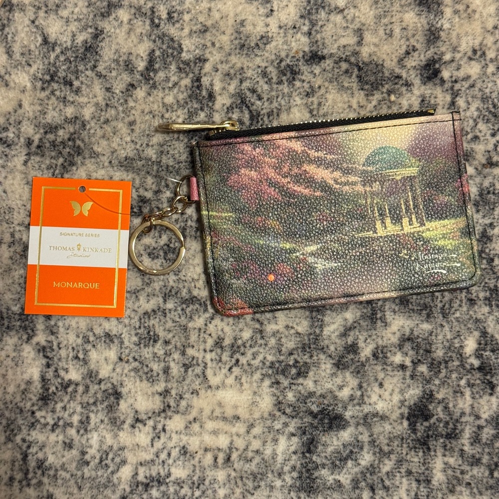 Thomas Kinkade Zip Card Wallet Scenic Multicolor Pools of Serenity